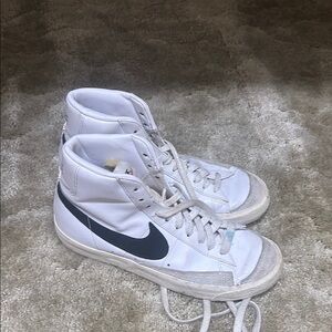 Nike White and Black High-Top Sneakers